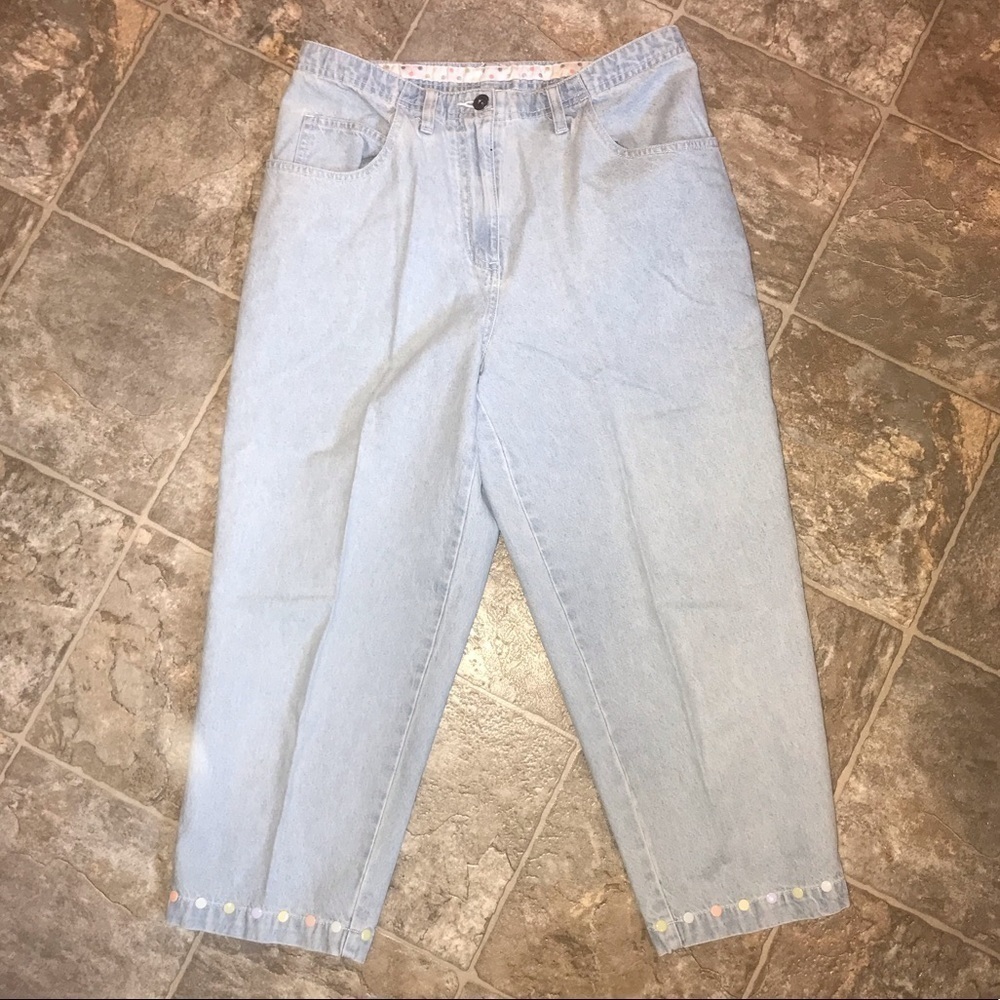 CHRISTOPHER & BANKS Sz 8 LIGHT BLUE HIGH WAISTED DENIM Crop Jeans